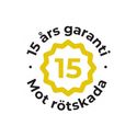 10 års garanti på hele produktten - 15 års garanti mot rötskada